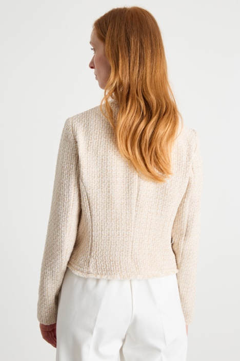 Chaqueta de esterilla con cuello redondo