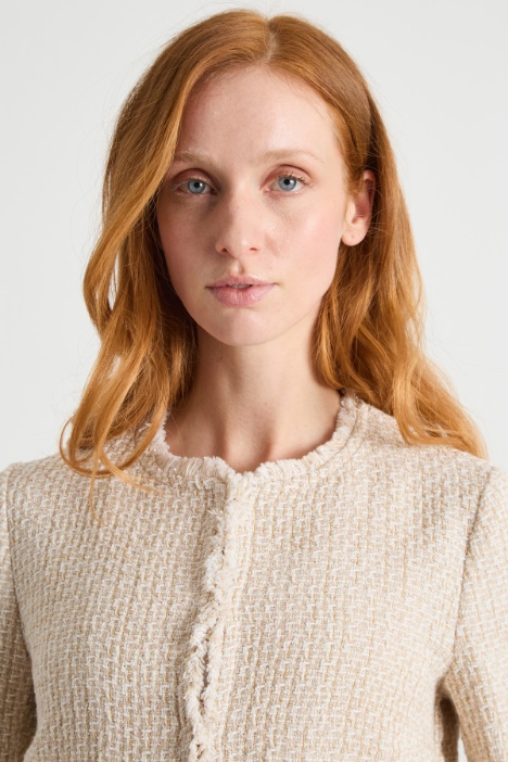 Chaqueta de esterilla con cuello redondo