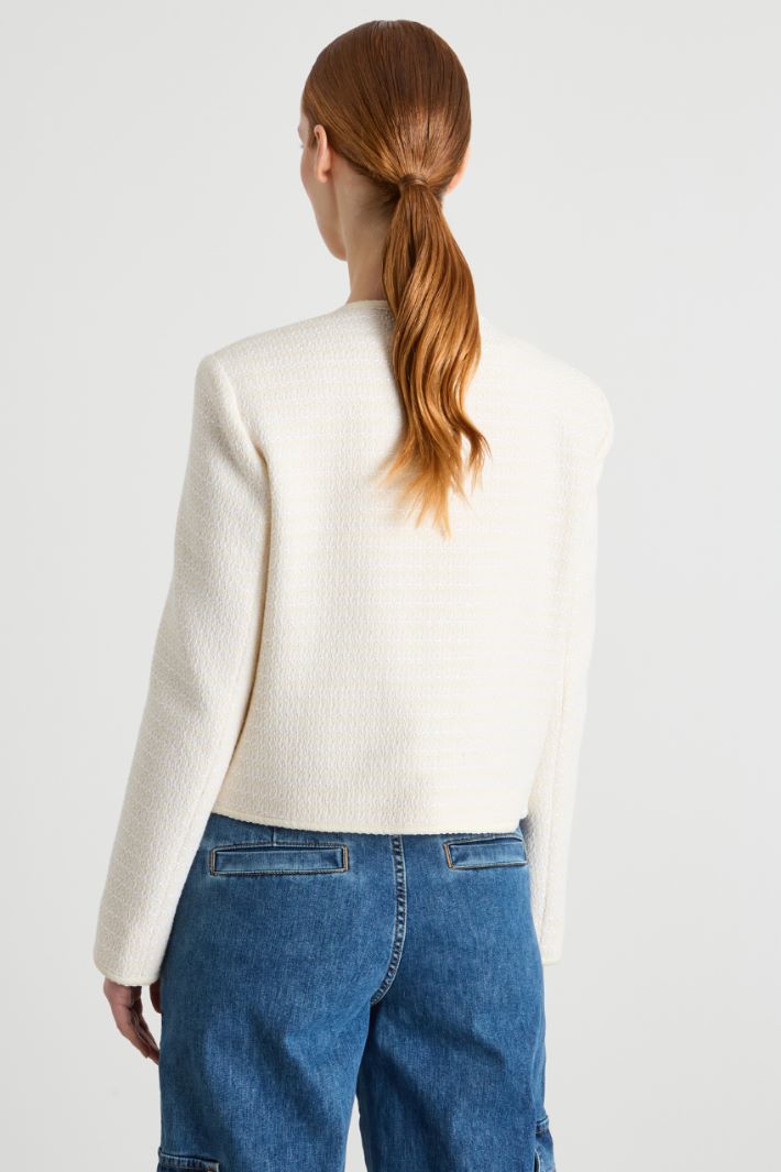 Boxy Basketweave Jacket Intrend - 4