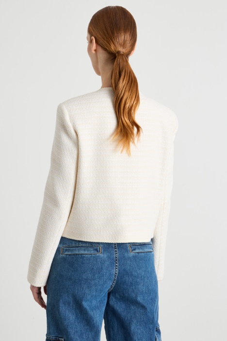 Giacca boxy in stuoia