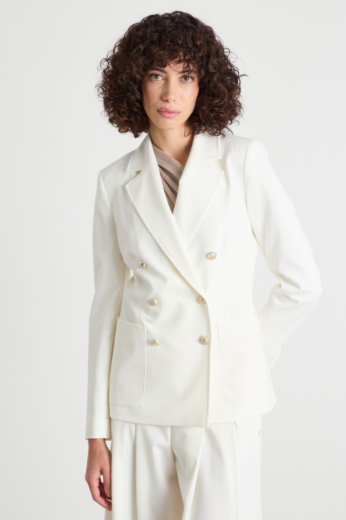 Double-breasted twill blazer Intrend - 2