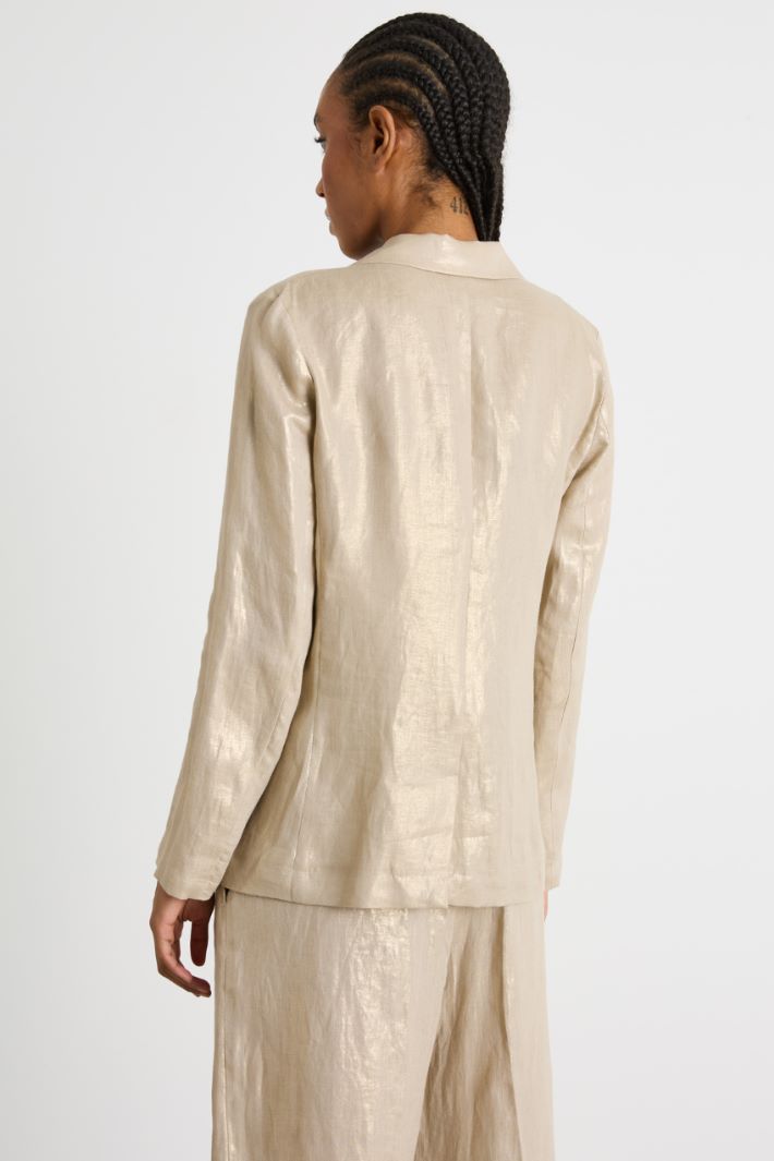 Laminated linen blazer Intrend - 4