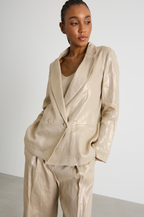 Laminated linen blazer Intrend
