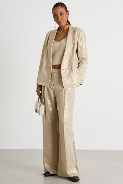 Laminated linen blazer Intrend
