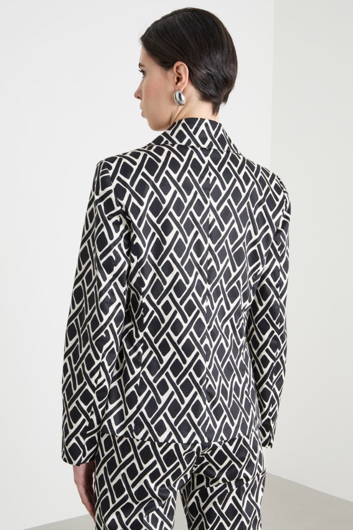 Geometric-print fitted blazer Intrend - 4