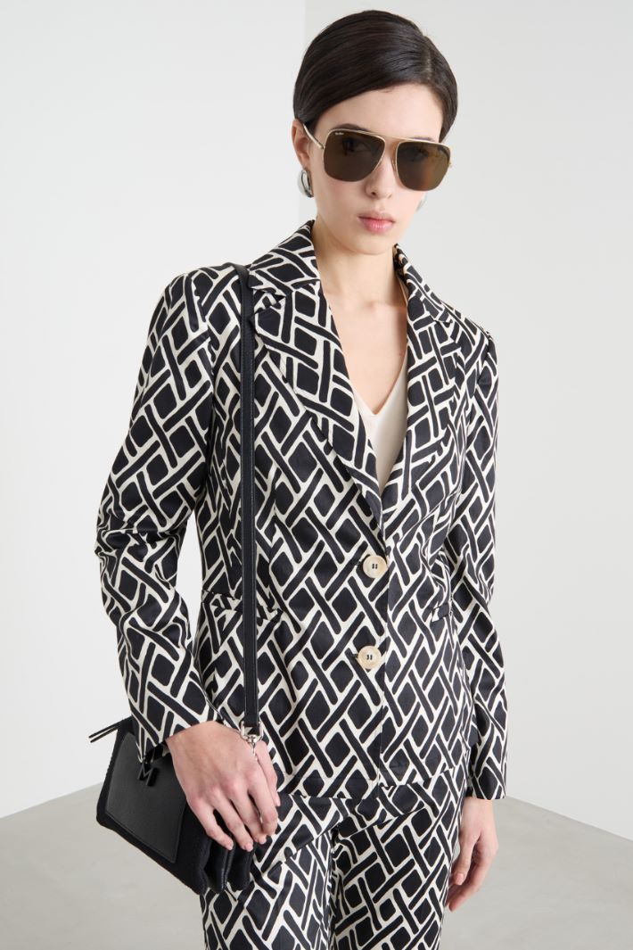 Geometric-print fitted blazer Intrend - 2