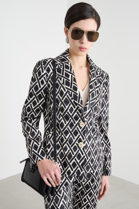 Geometric-print fitted blazer Intrend