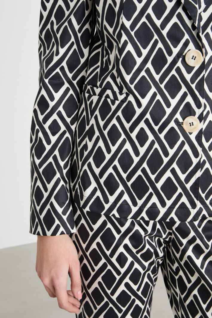 Geometric-print fitted blazer Intrend - 3