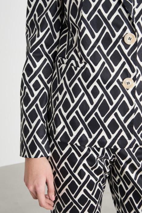 Blazer aderente con stampa geometrica