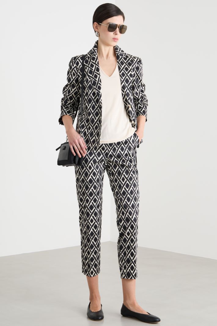 Geometric-print fitted blazer Intrend