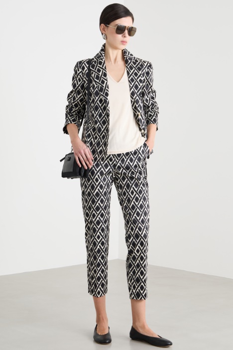 Geometric-print fitted blazer Intrend