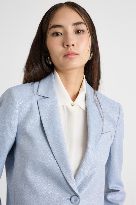 Blazer crop laminato