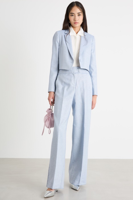 Laminated cropped blazer Intrend