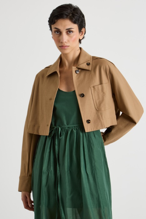 Cropped stretch-twill jacket Intrend