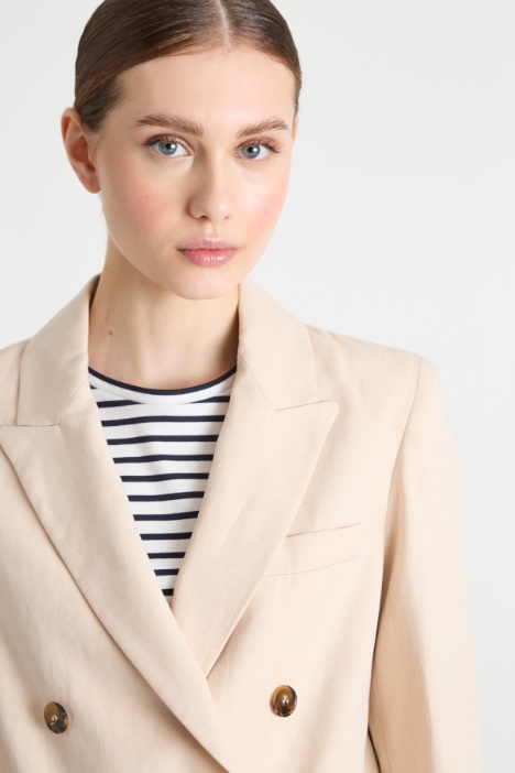 Blazer largo de sarga