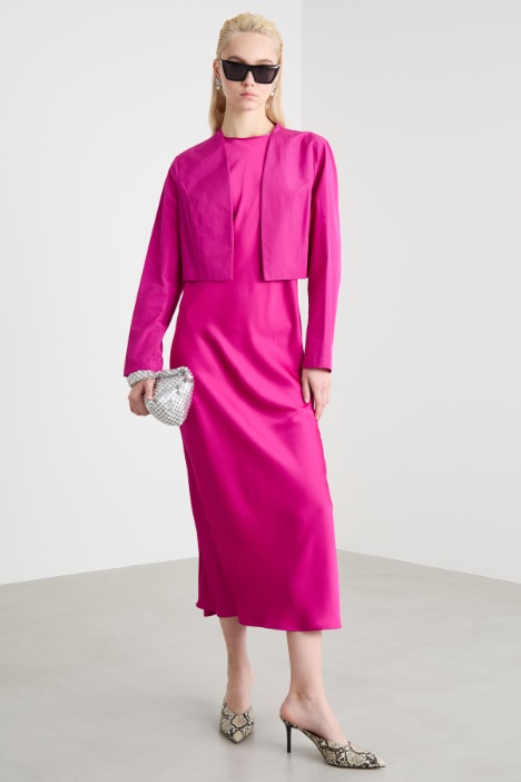 Open-front taffeta bolero Intrend