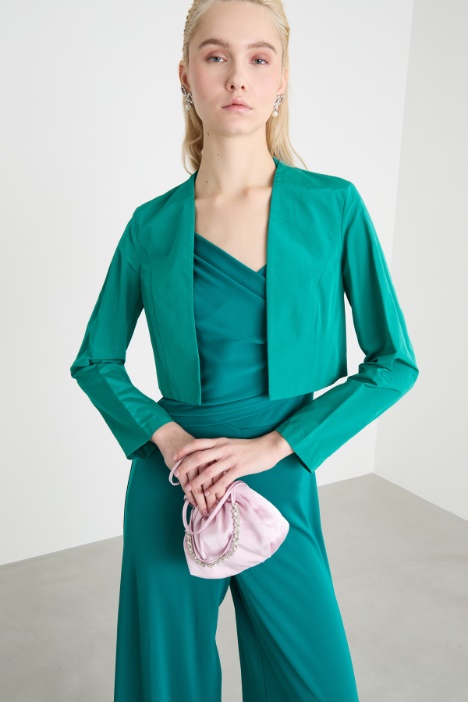 Open-front taffeta bolero Intrend