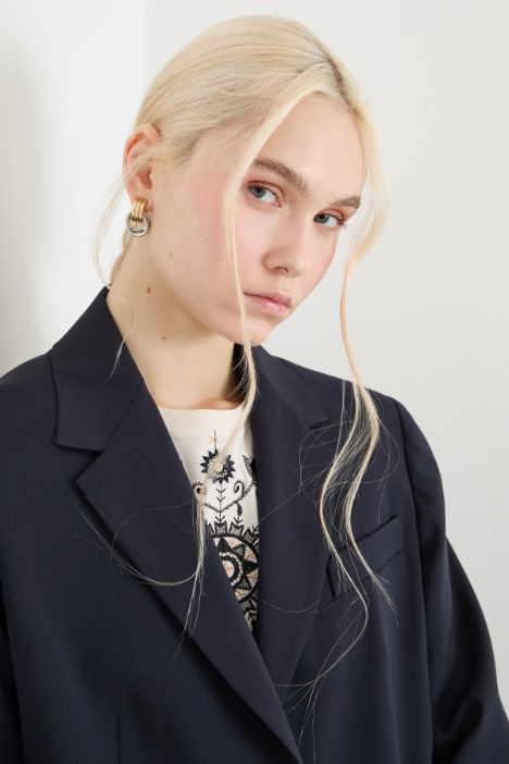 Blazer de botonadura sencilla de lona