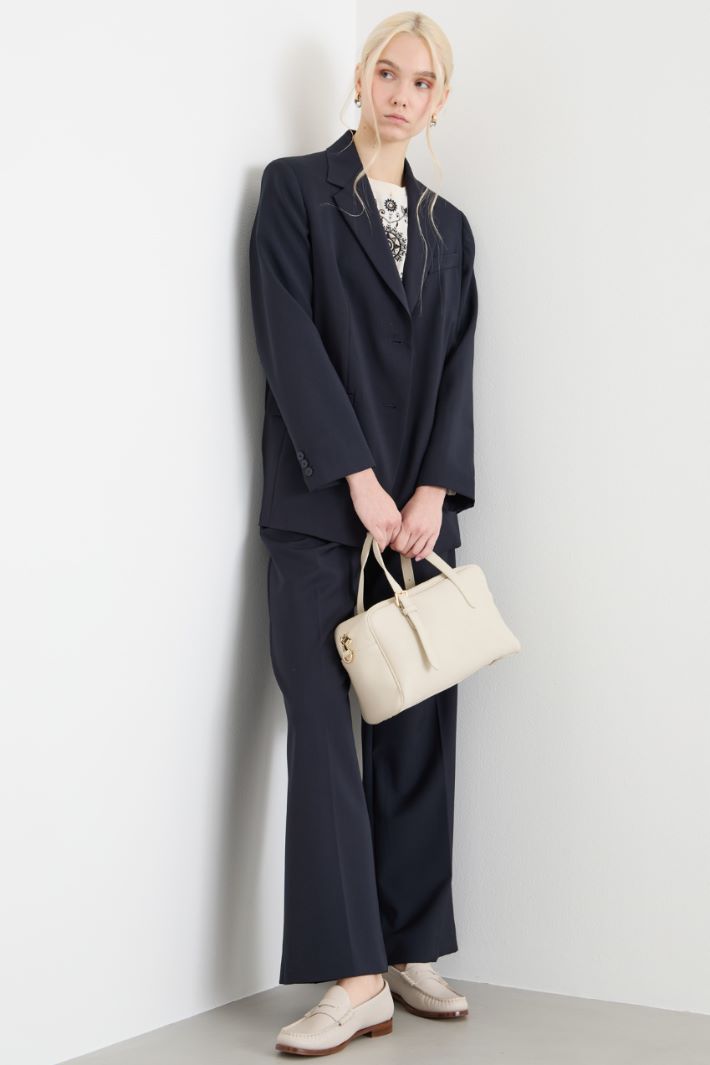 Single-breasted wool canvas blazer Intrend