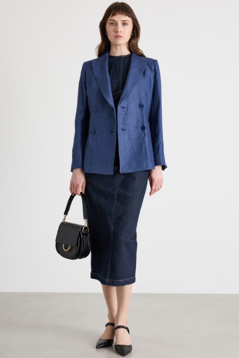 Blazer doppiopetto in tela Intrend