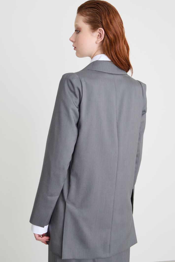 Oversized wool canvas blazer Intrend - 4