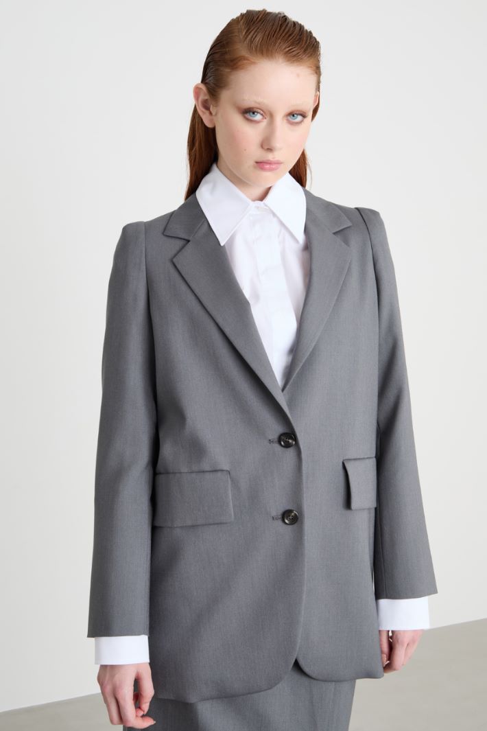 Oversized wool canvas blazer Intrend - 2