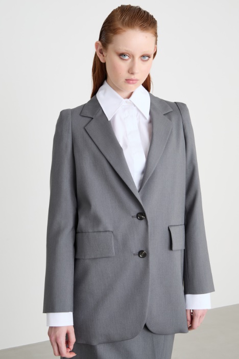 Oversized wool canvas blazer Intrend