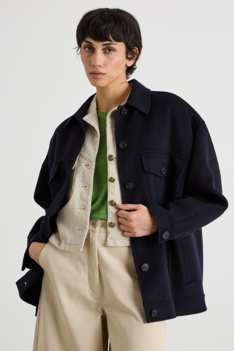 Abrigo oversize de tejido double