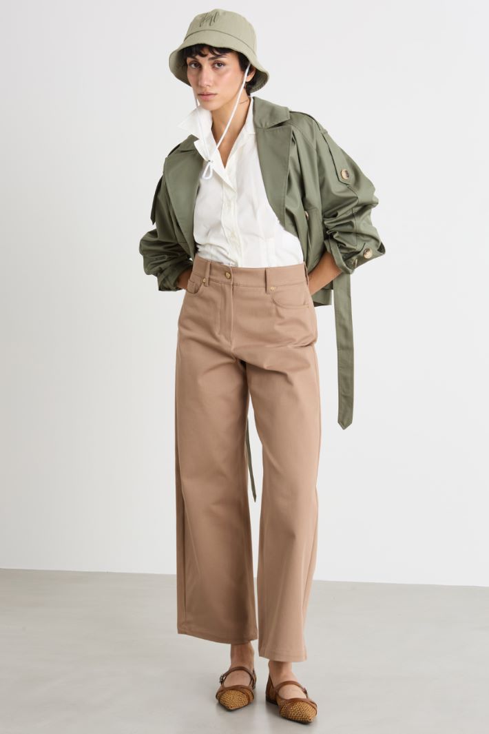 Cropped double-breasted trench coat Intrend