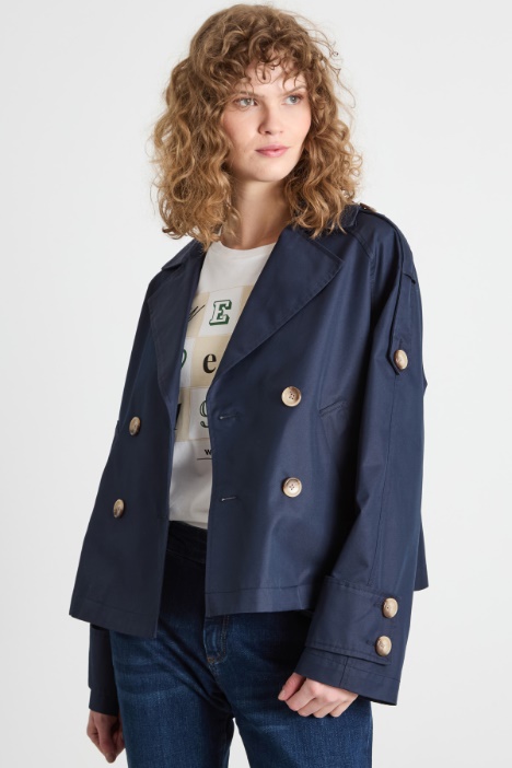 Trench crop doppiopetto