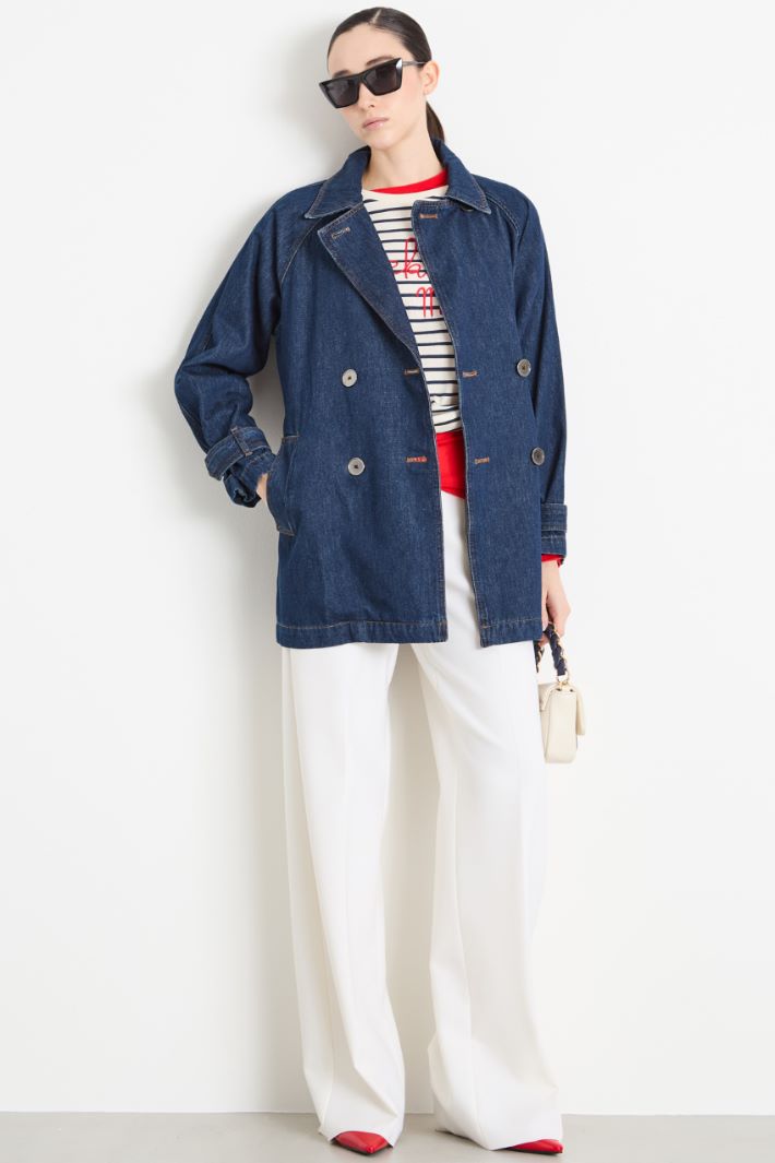 Trench doppiopetto in jeans Intrend