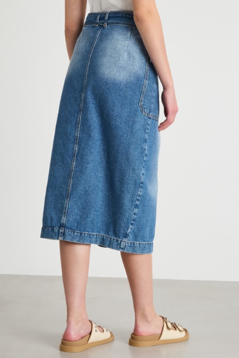 Gonna a portafoglio in jeans