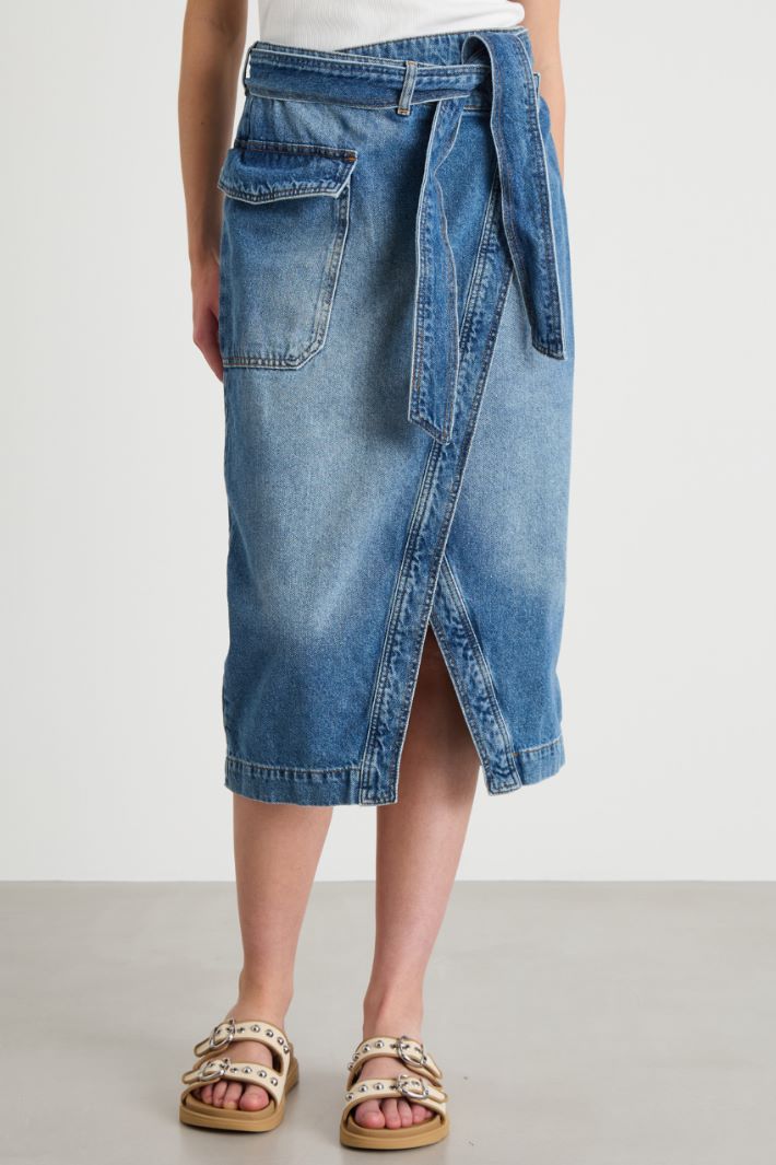 Denim wrap skirt Intrend - 2