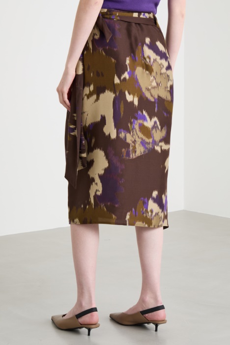 Gonna in shantung stampato