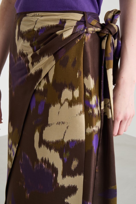 Gonna in shantung stampato