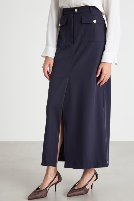 Falda de corte columna de twill