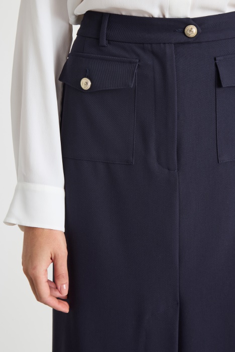 Falda de corte columna de twill