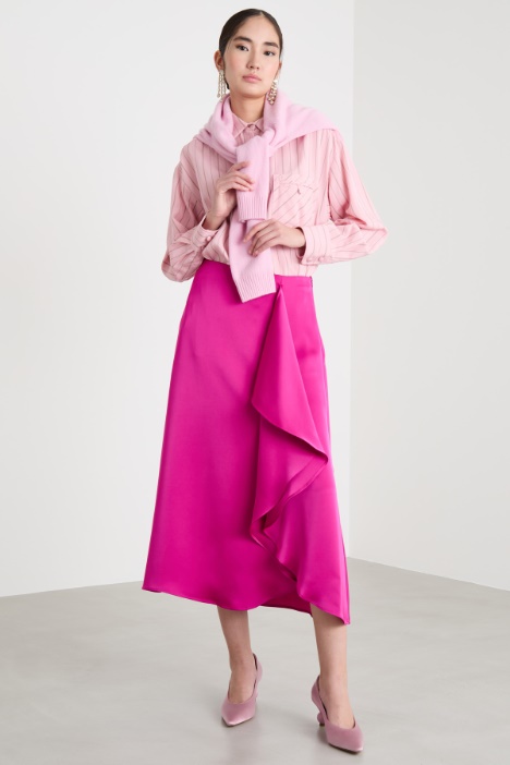 Satin skirt with maxi-flounce Intrend