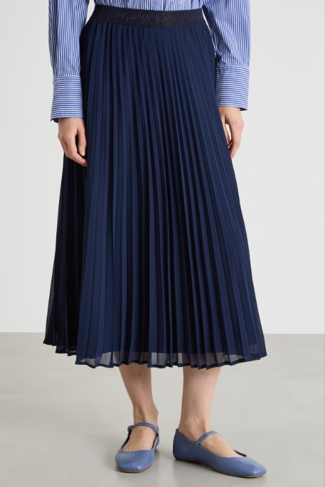 Falda plisada en georgette