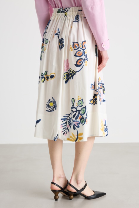 Gonna midi con coulisse in vita