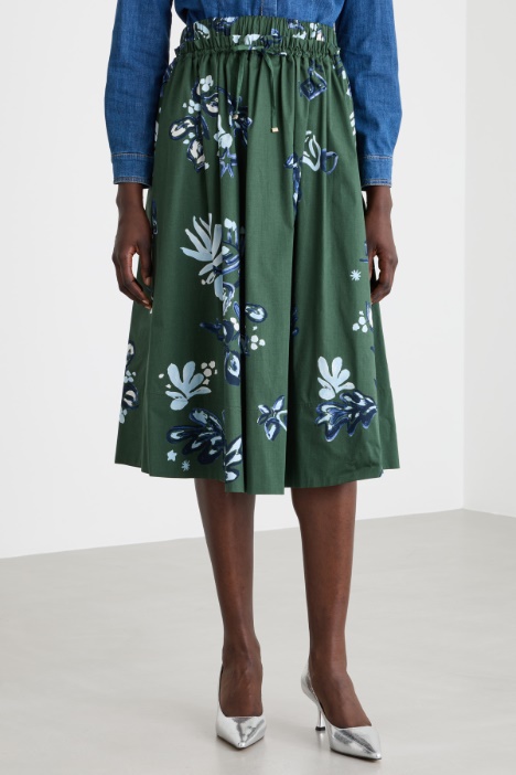 Gonna midi con coulisse in vita