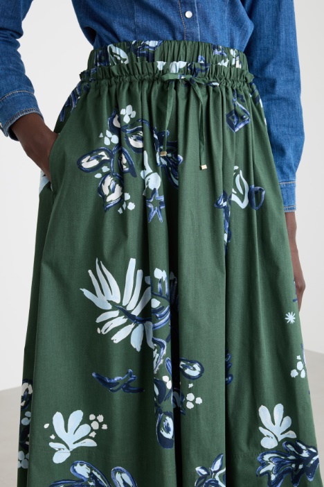 Gonna midi con coulisse in vita