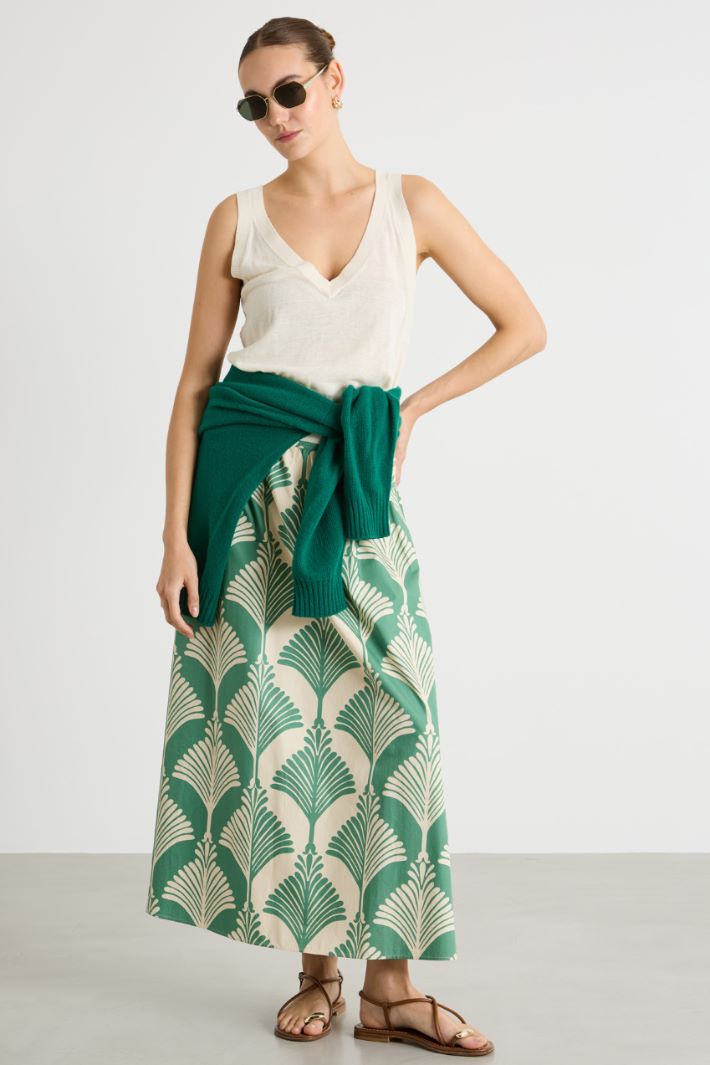 Flared poplin skirt Intrend