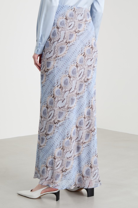 Falda de georgette con estampado animal
