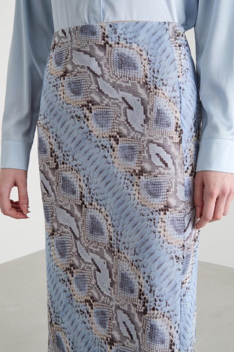 Falda de georgette con estampado animal