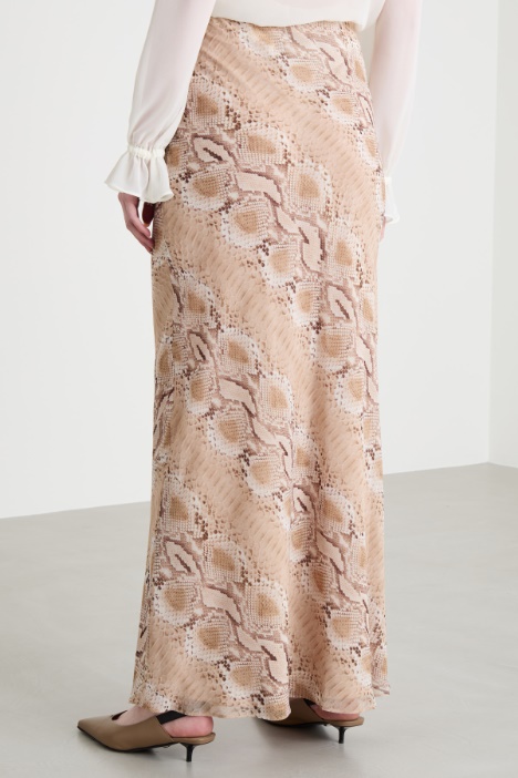 Gonna in georgette animalier