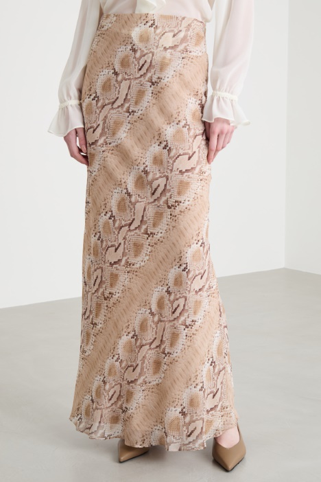 Gonna in georgette animalier