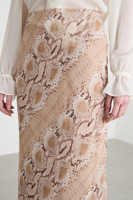 Gonna in georgette animalier
