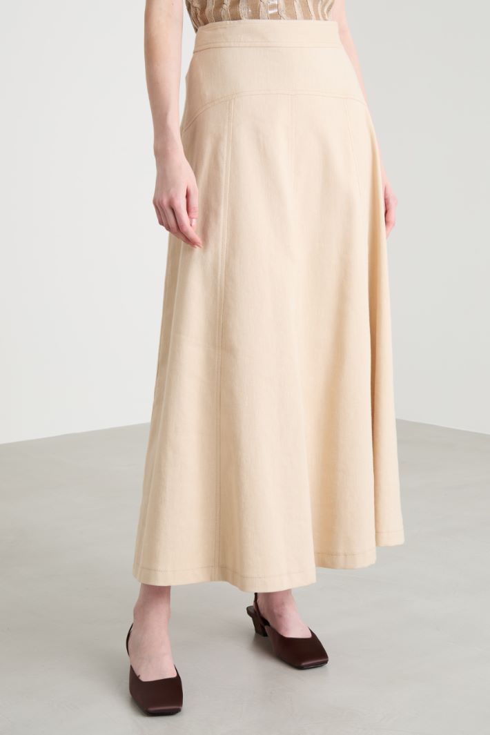 Long A-line twill skirt Intrend - 2