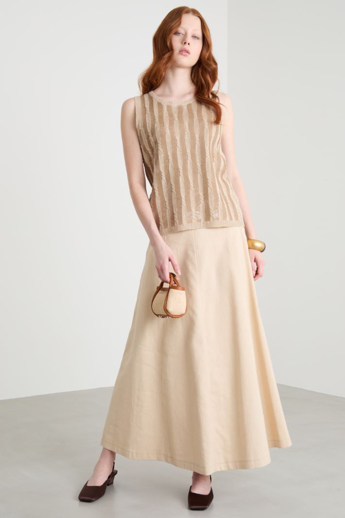 Long A-line twill skirt Intrend